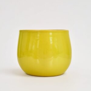 Pot ceramic matte yellow