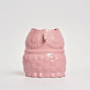 Pot ceramic Owl matte pink