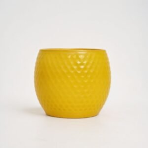 Pot ceramic Kropla matte yellow