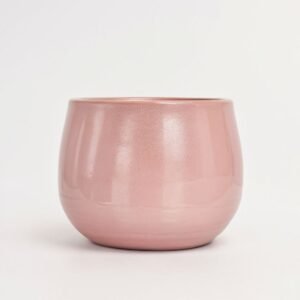 Pot ceramic Wave matte różowa